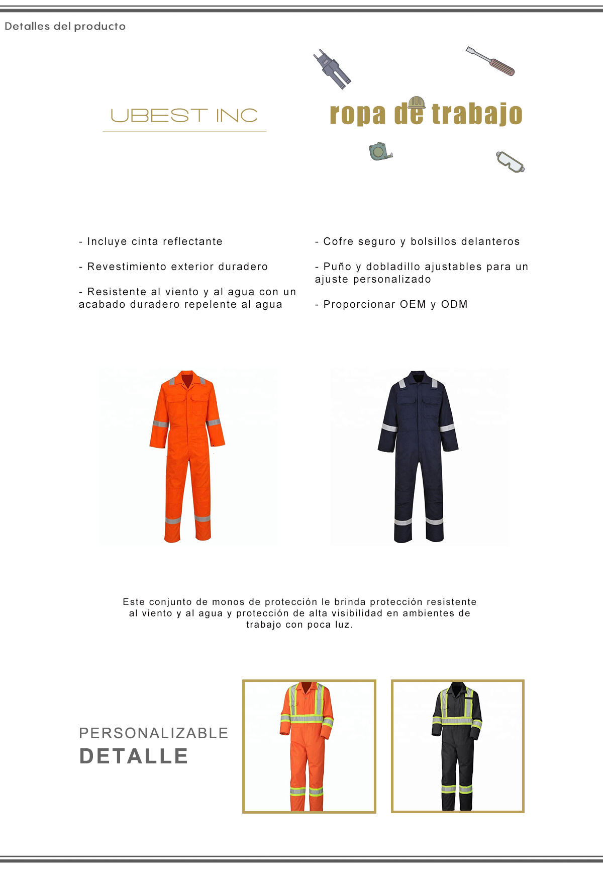 Bata de Seguridad Para Hombres