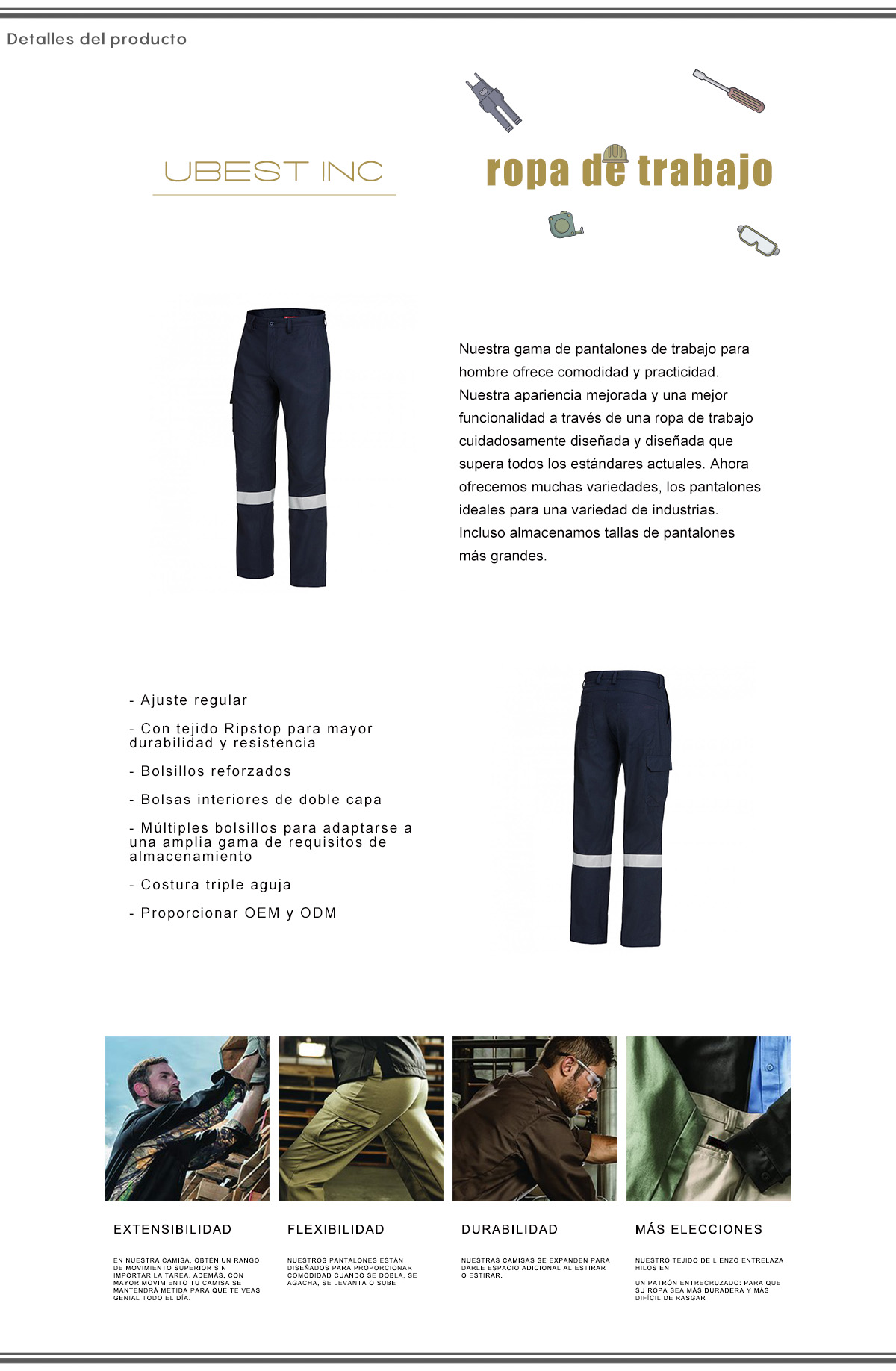 Pantalones de Trabajo Para Hombres