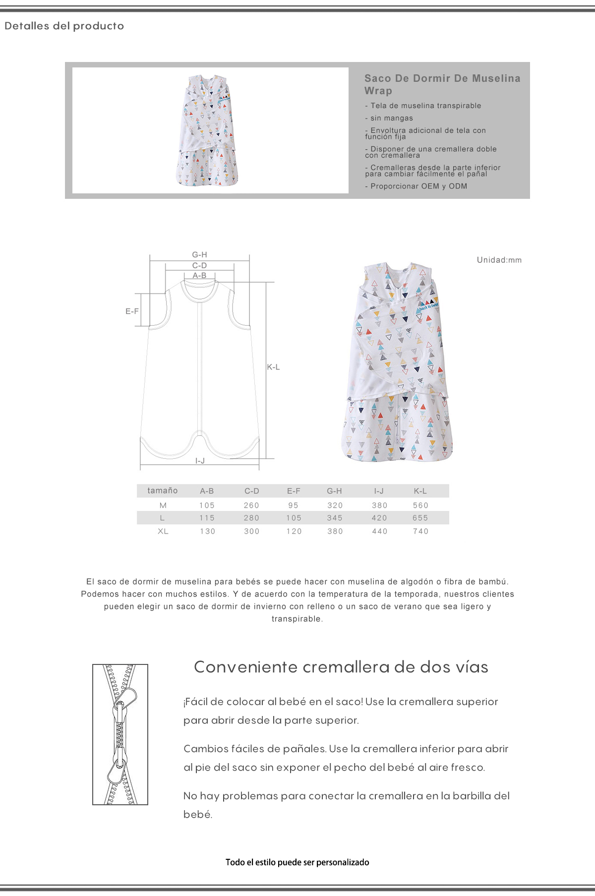 Saco De Dormir De Muselina Wrap