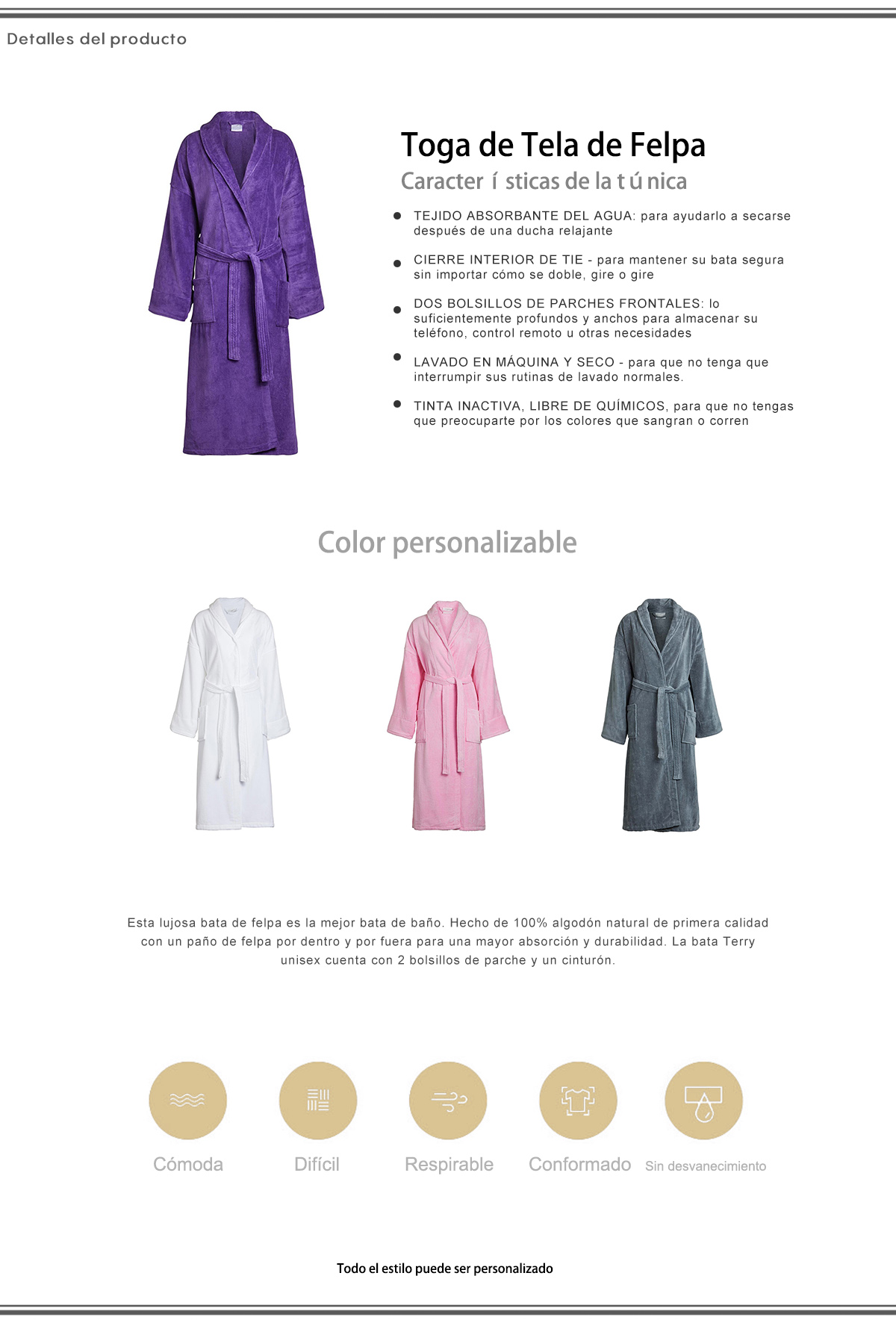 Toga de Tela de Felpa