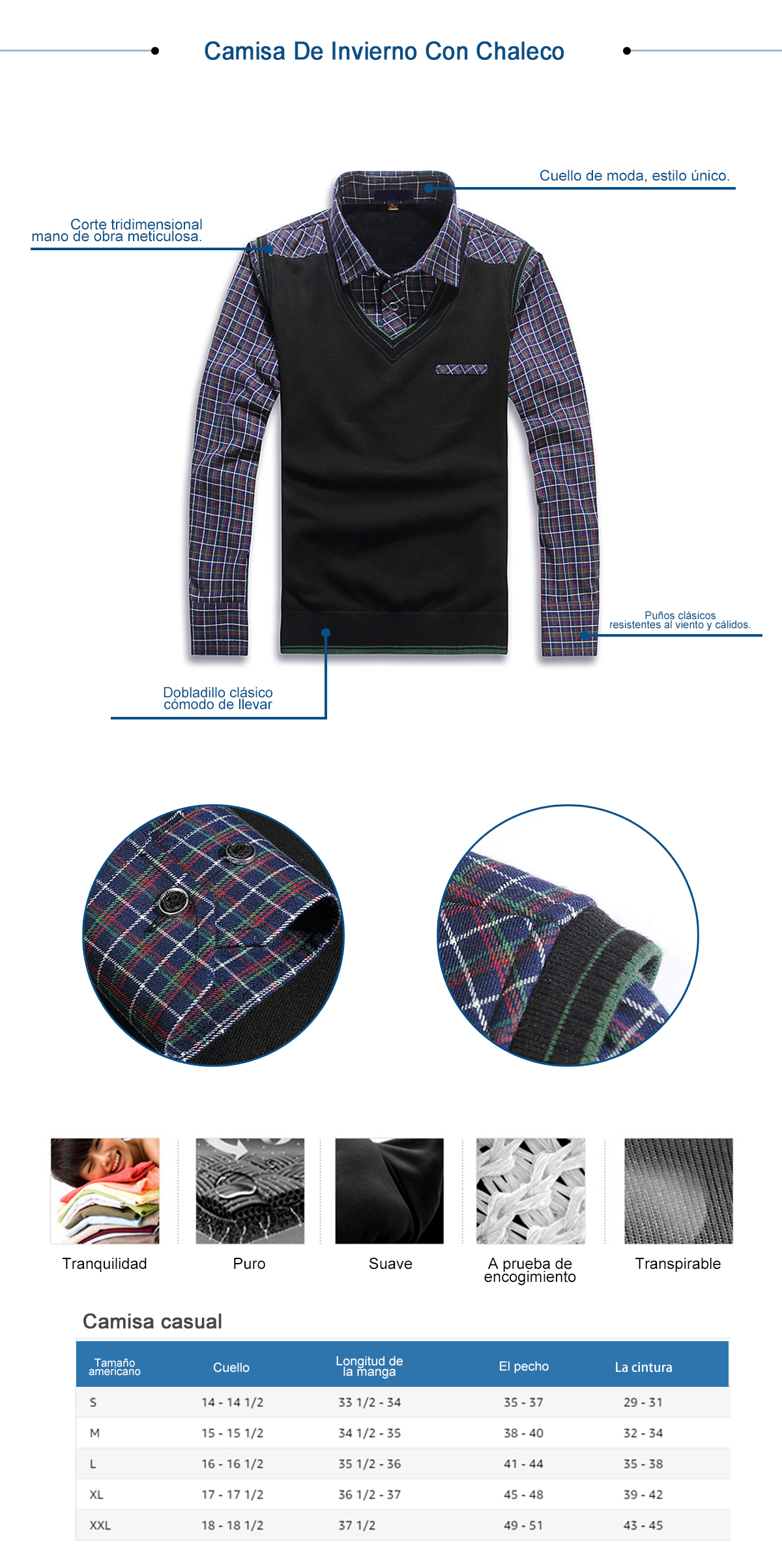 Camisa De Invierno Con Chaleco