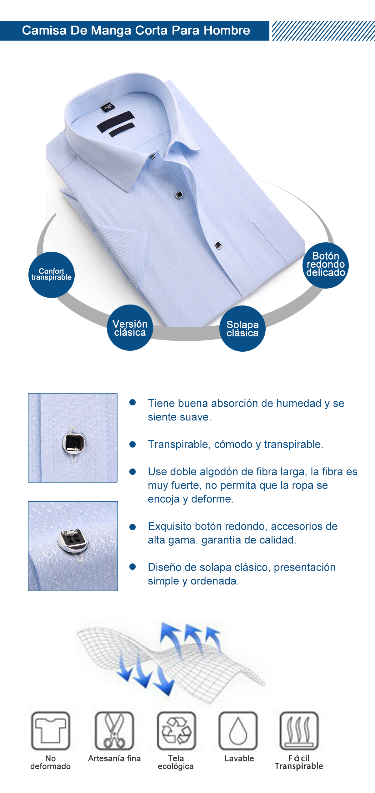Camisa De Manga Corta Para Hombre