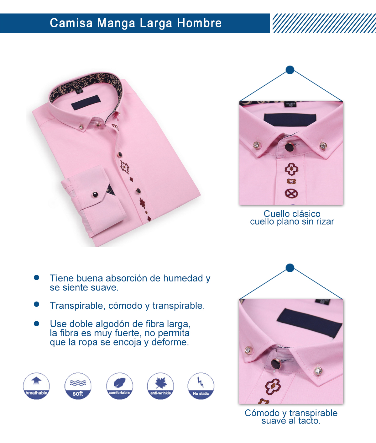 Camisa Manga Larga Hombre