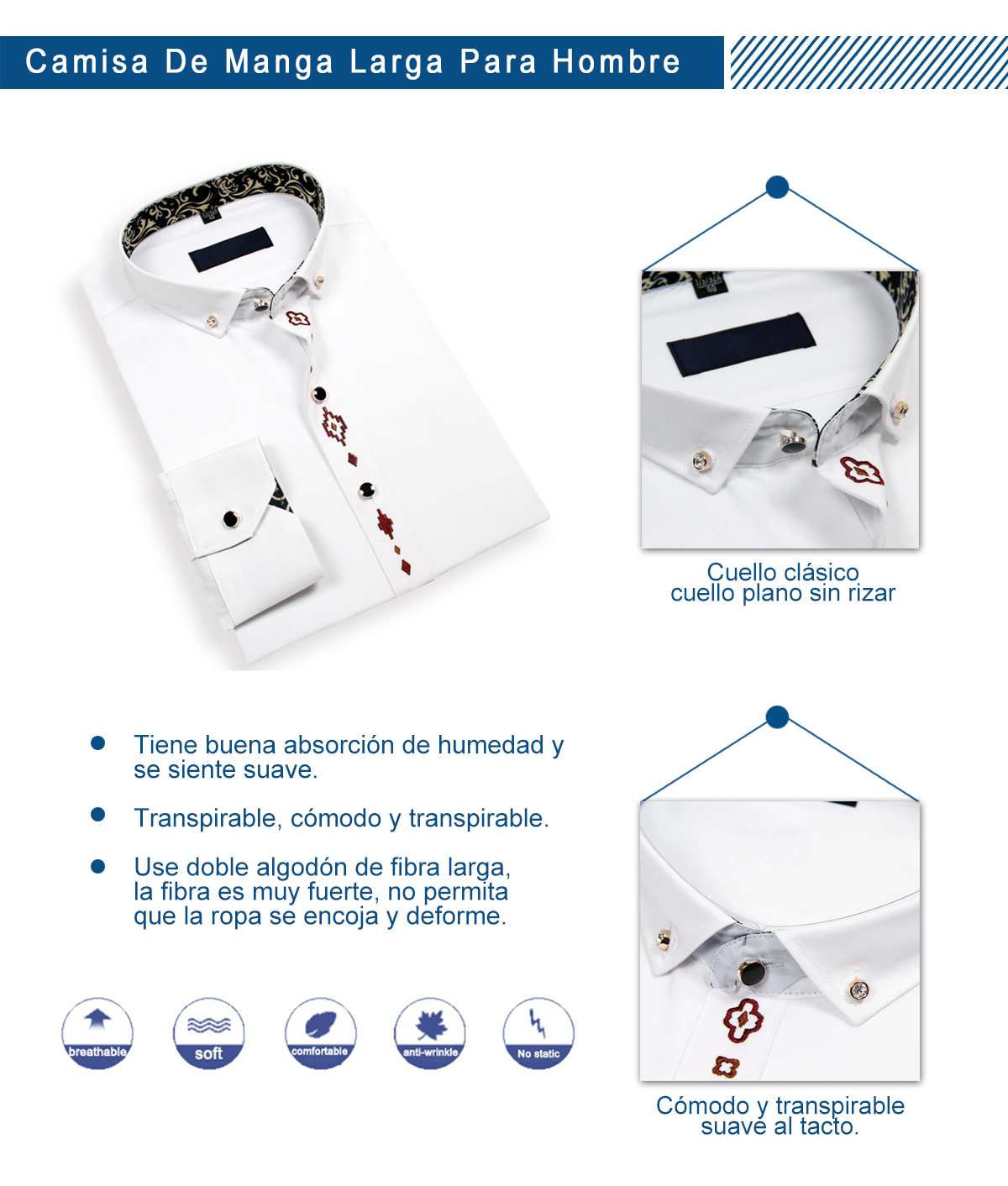 Camisa De Manga Larga Para Hombre