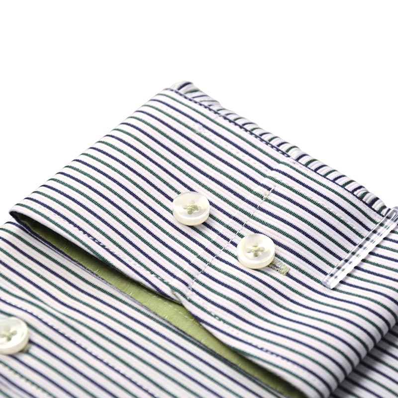 Camisa A Rayas De Manga Larga Para Hombre