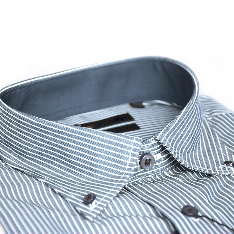 Camisa Lisa A Rayas De Hombre
